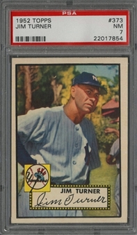 1952 Topps #373 Jim Turner Rookie Card - PSA NM 7
